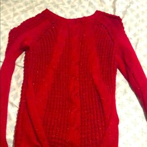 Red nited sweater for girls.
